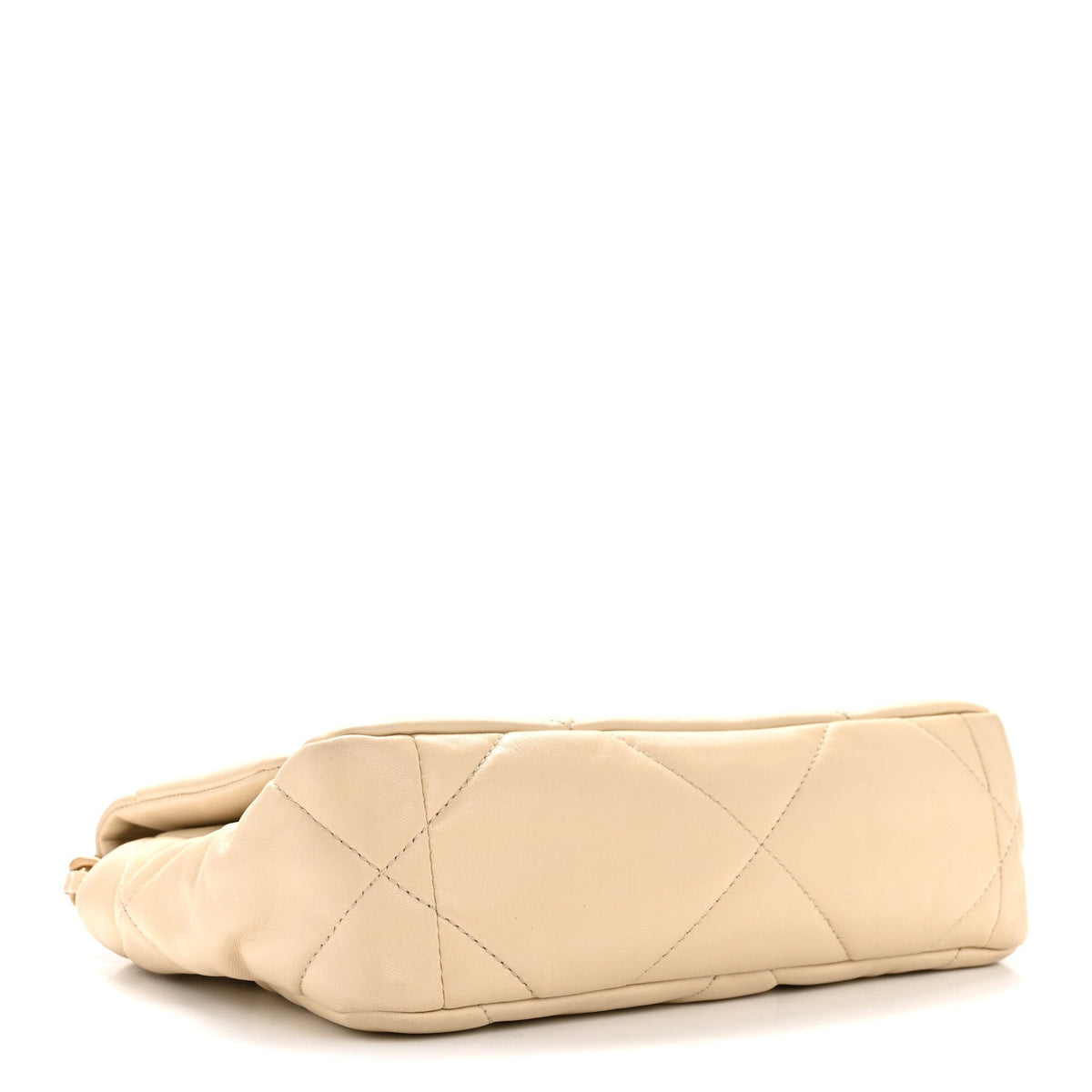 Lambskin Quilted Medium Chanel 19 Flap Beige