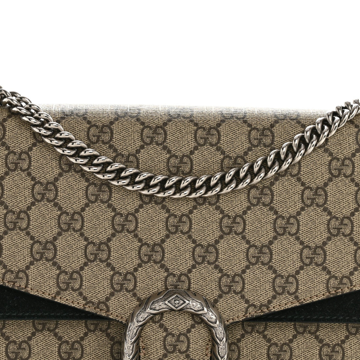 GG Supreme Monogram Medium Dionysus Shoulder Bag Black