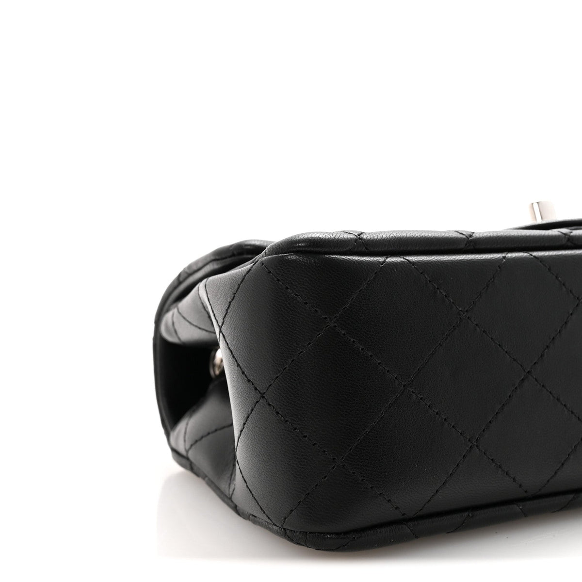 Lambskin Quilted Mini Rectangular Flap Black