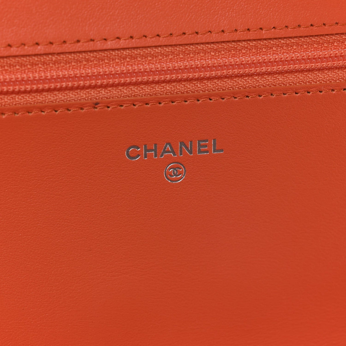 Caviar Quilted Boy Wallet On Chain WOC Orange