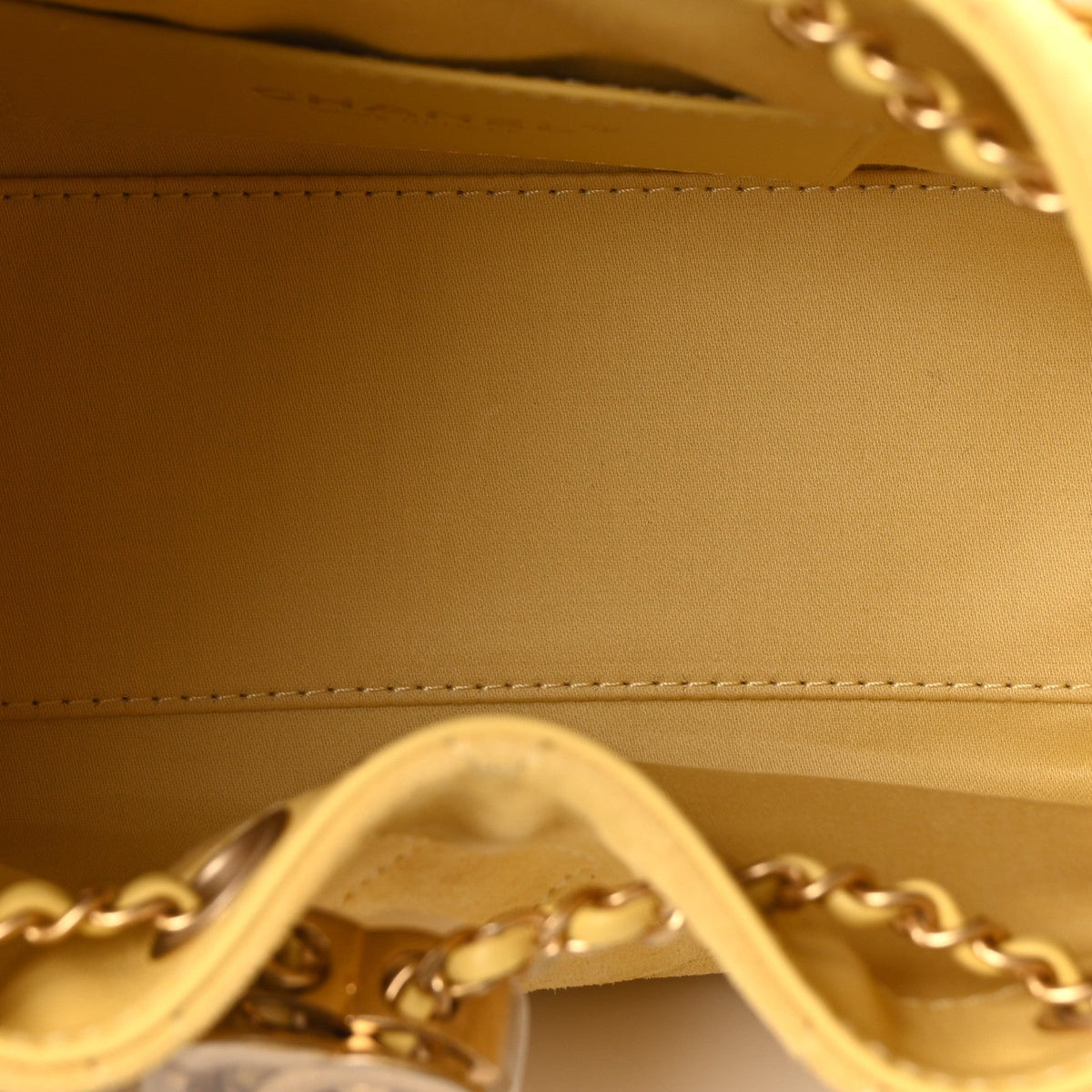 Suede Quilted Mini Chanel 25 Handbag Yellow