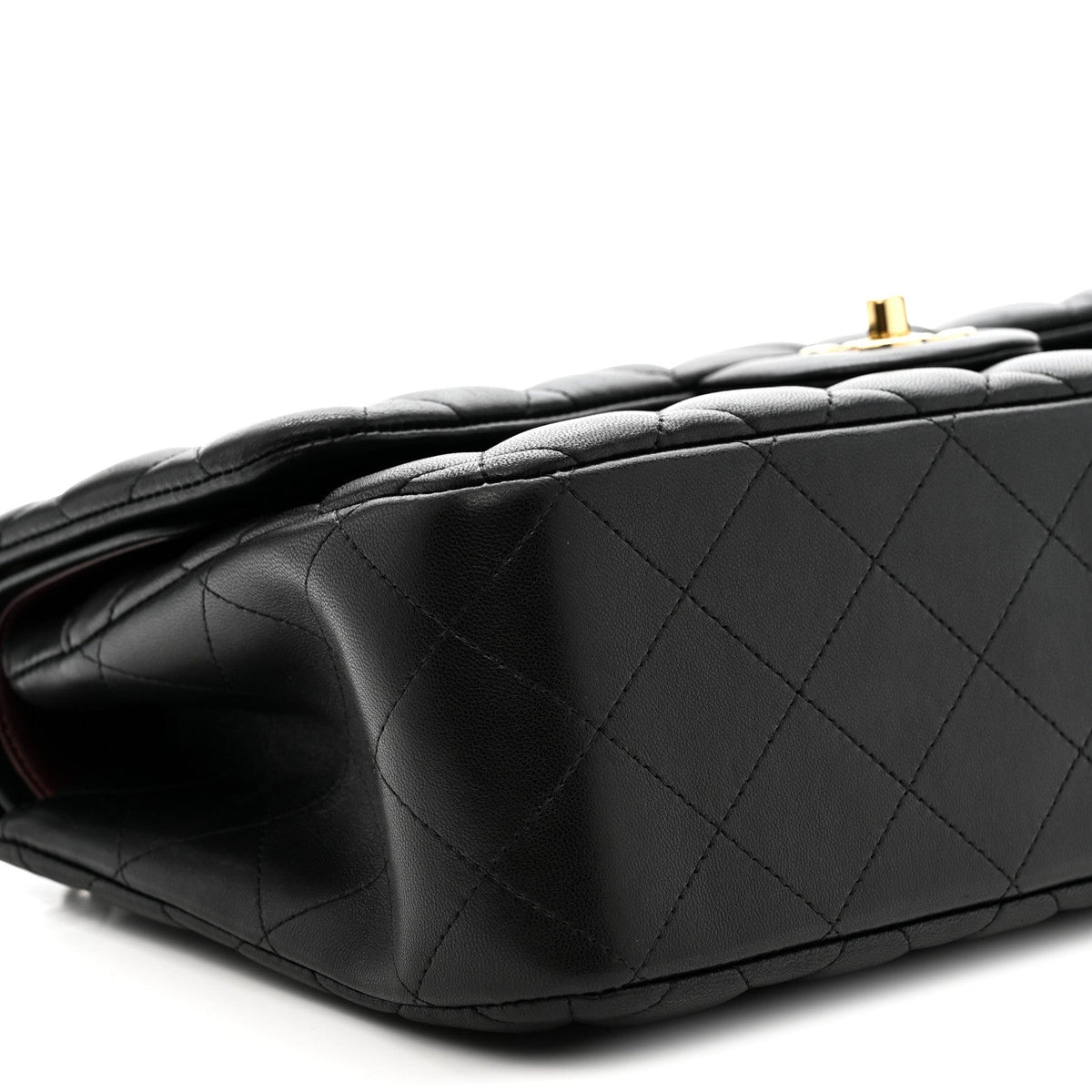 Lambskin Quilted Jumbo Double Flap Black