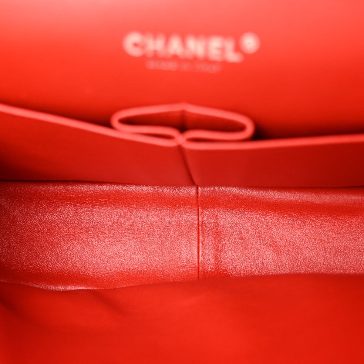 Lambskin Quilted Jumbo Double Flap Red