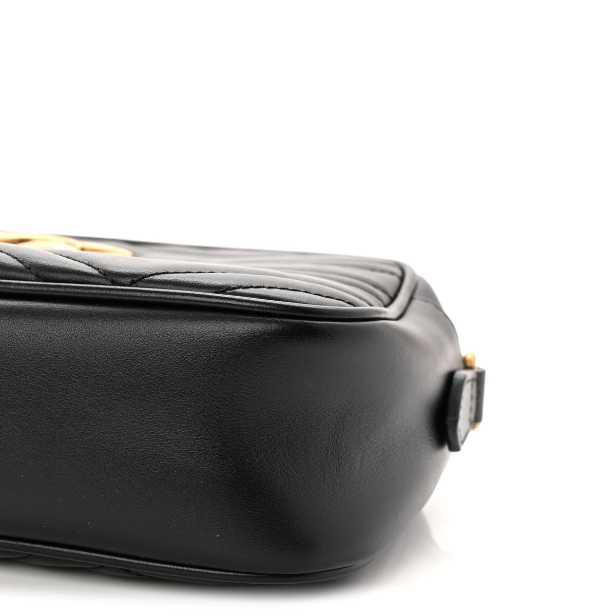 Calfskin Matelasse Small GG Marmont Chain Shoulder Bag Black