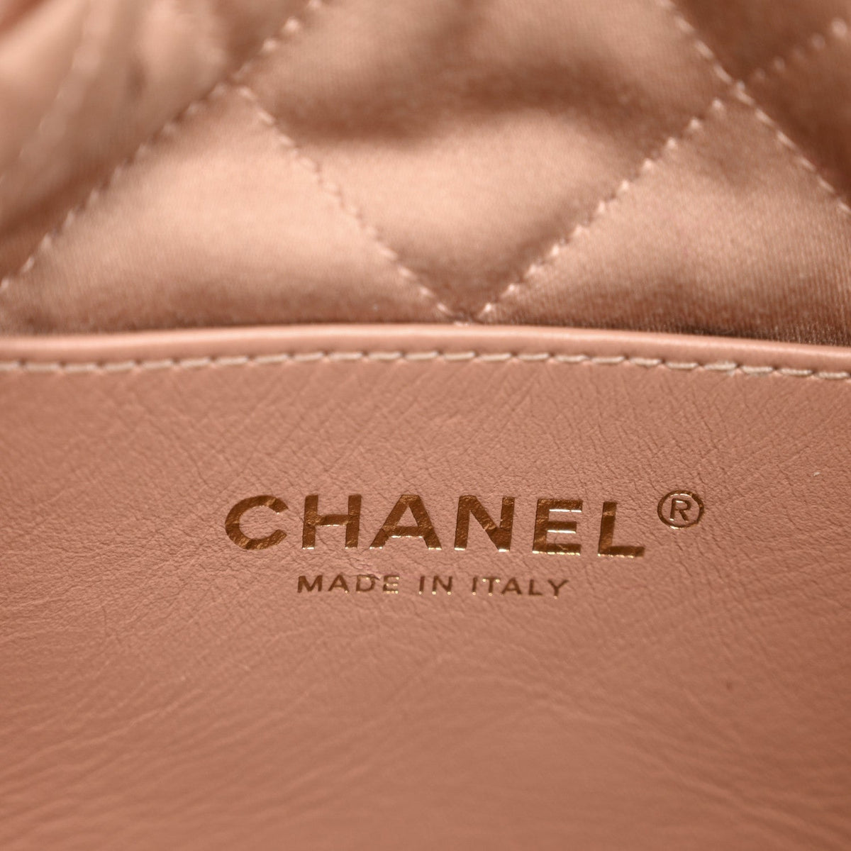 Metallic Calfskin Quilted Mini Chanel 22 Copper