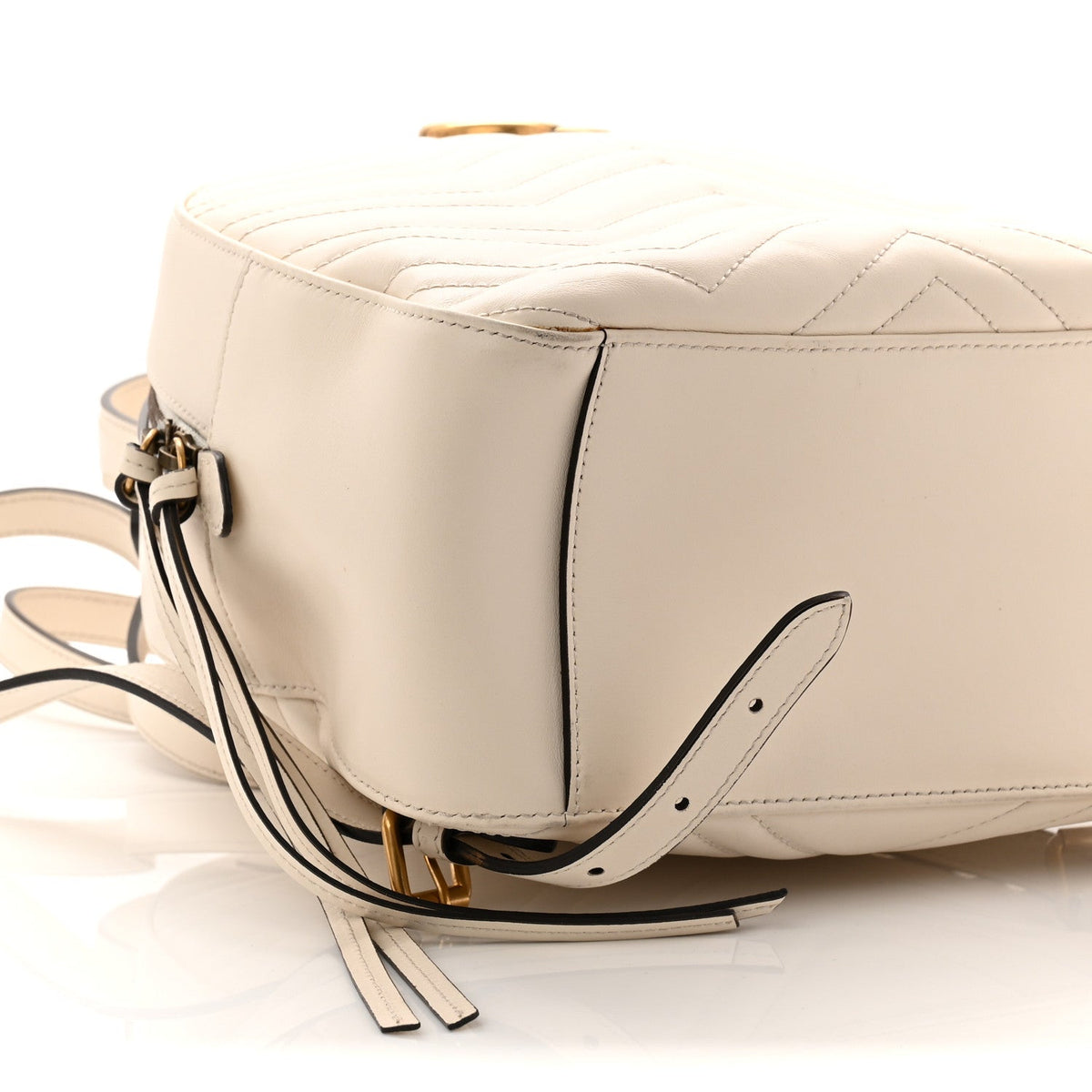 Calfskin Matelasse GG Marmont Dome Backpack White
