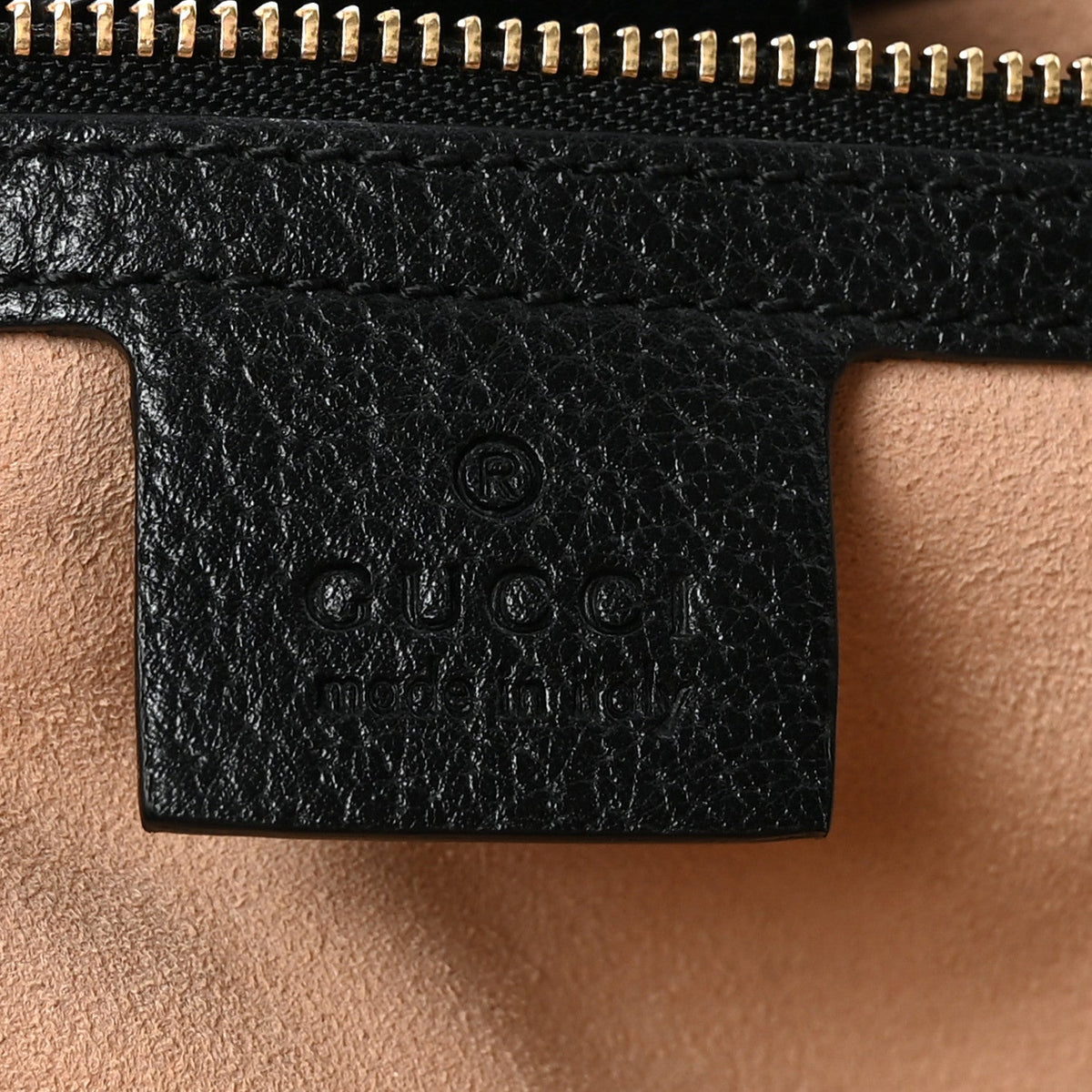 Textured Calfskin Web Medium Ophidia Shopping Tote Black