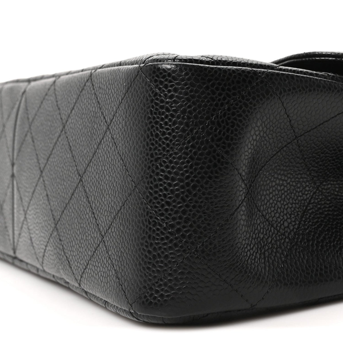 Caviar Quilted Jumbo Double Flap Black