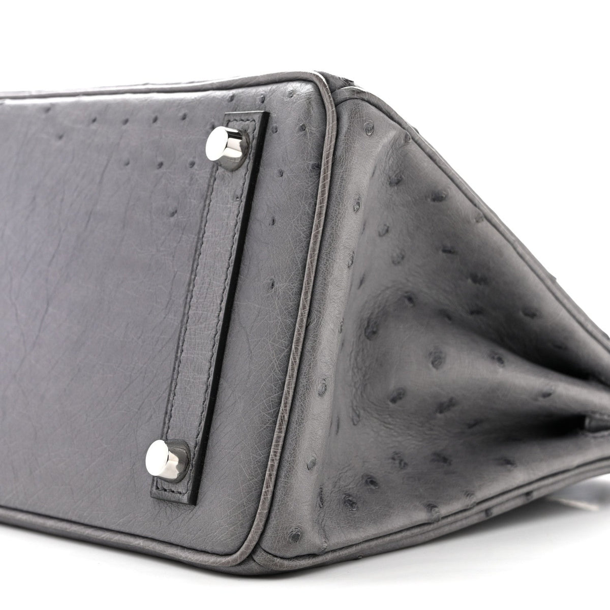 Ostrich Birkin 25 Gris Agate