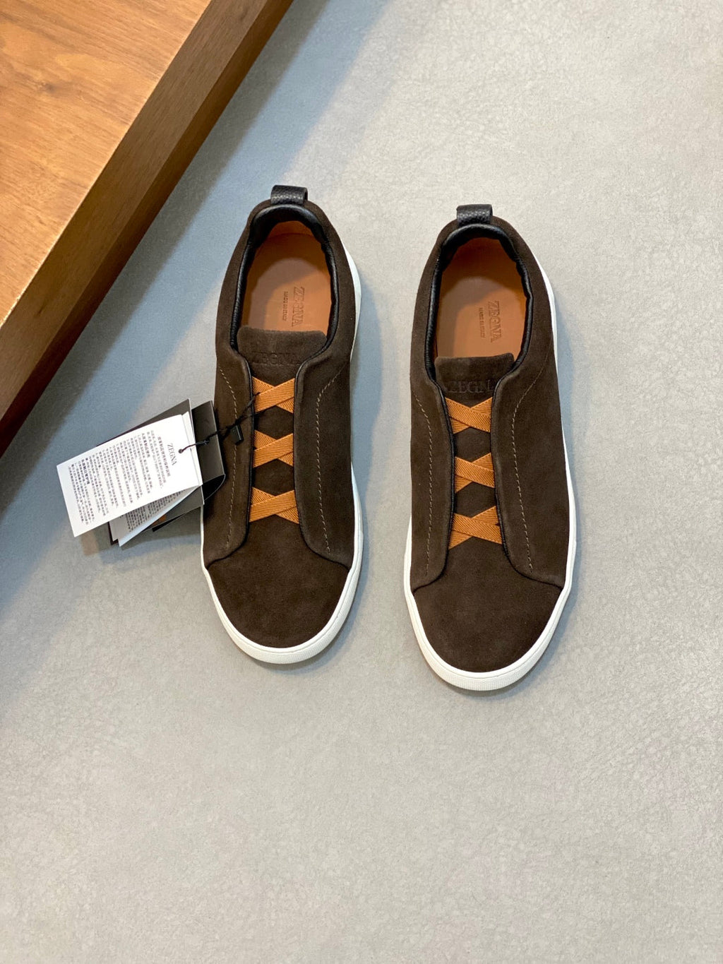 Ermenegildo Zegna Triple Stitch Deer Leather Sneakers