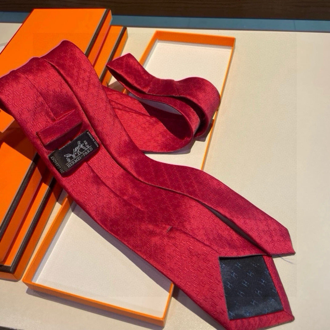 Hermès Men's Diamond H Pattern Silk Tie