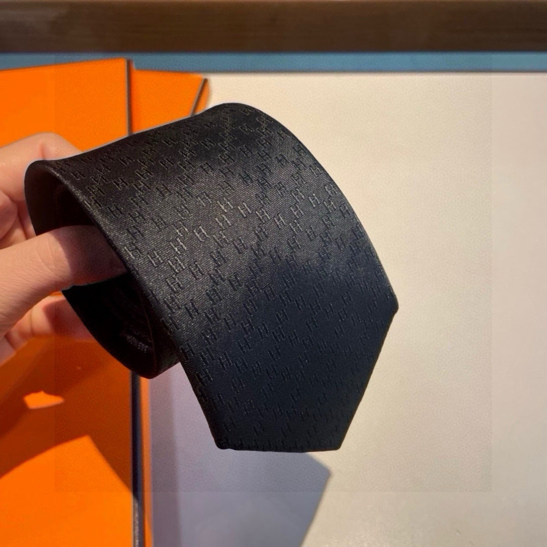 Hermès Men's Diamond H Pattern Silk Tie