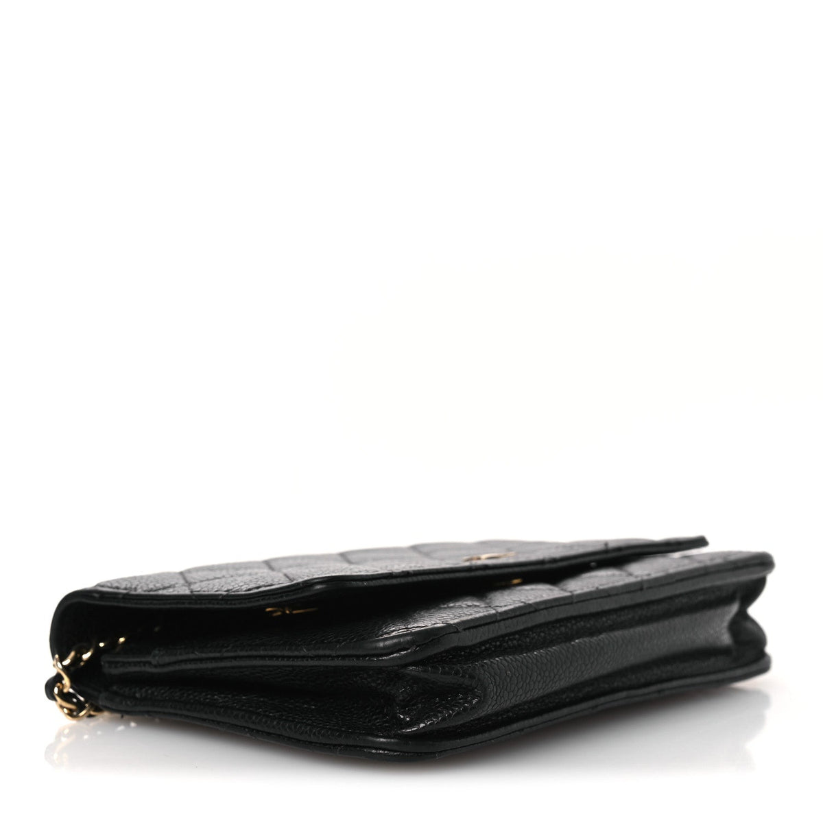 Caviar Quilted Wallet on Chain WOC Black