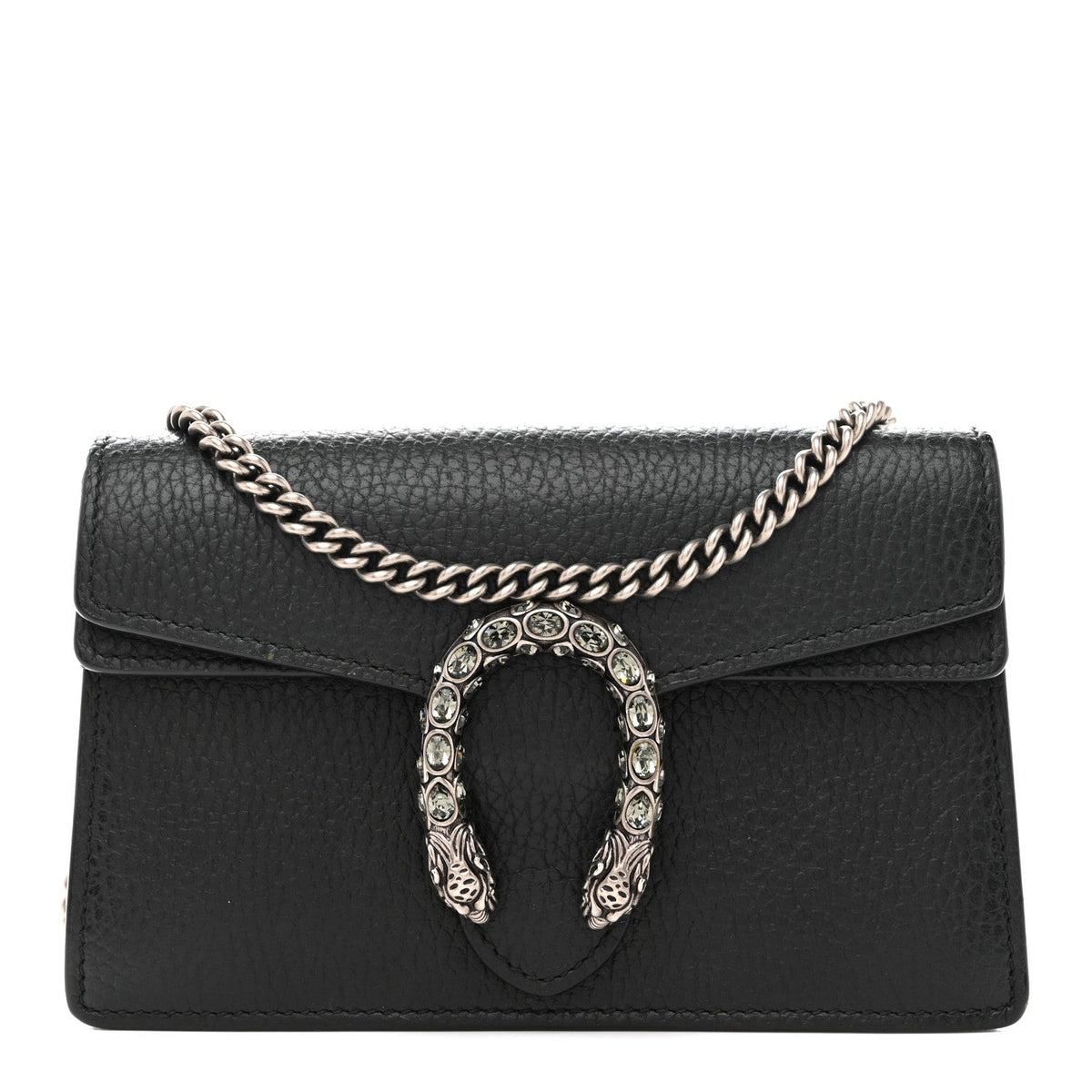 Dollar Calfskin Crystal Super Mini Dionysus Shoulder Bag Black