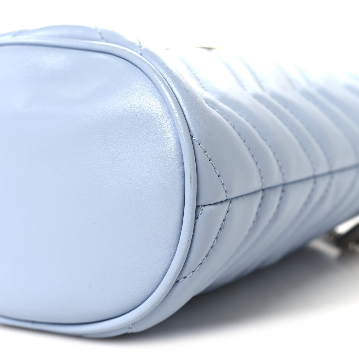 Calfskin Matelasse Mini GG Marmont 2.0 Bucket Bag Porcelain Light Blue