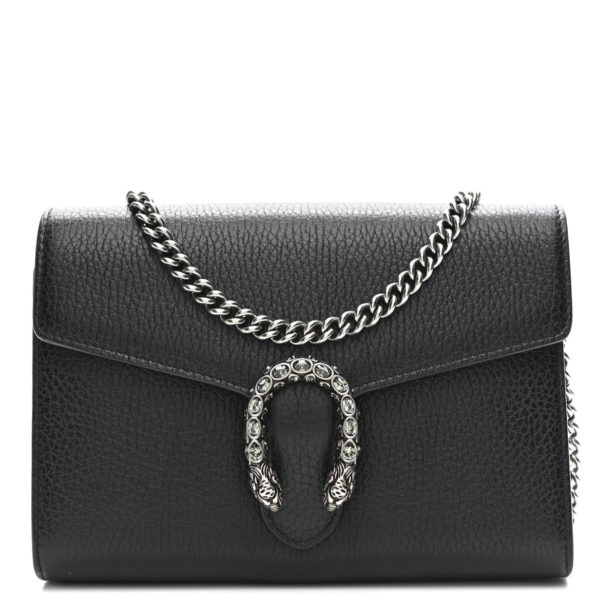 Calfskin Mini Dionysus Chain Wallet Black
