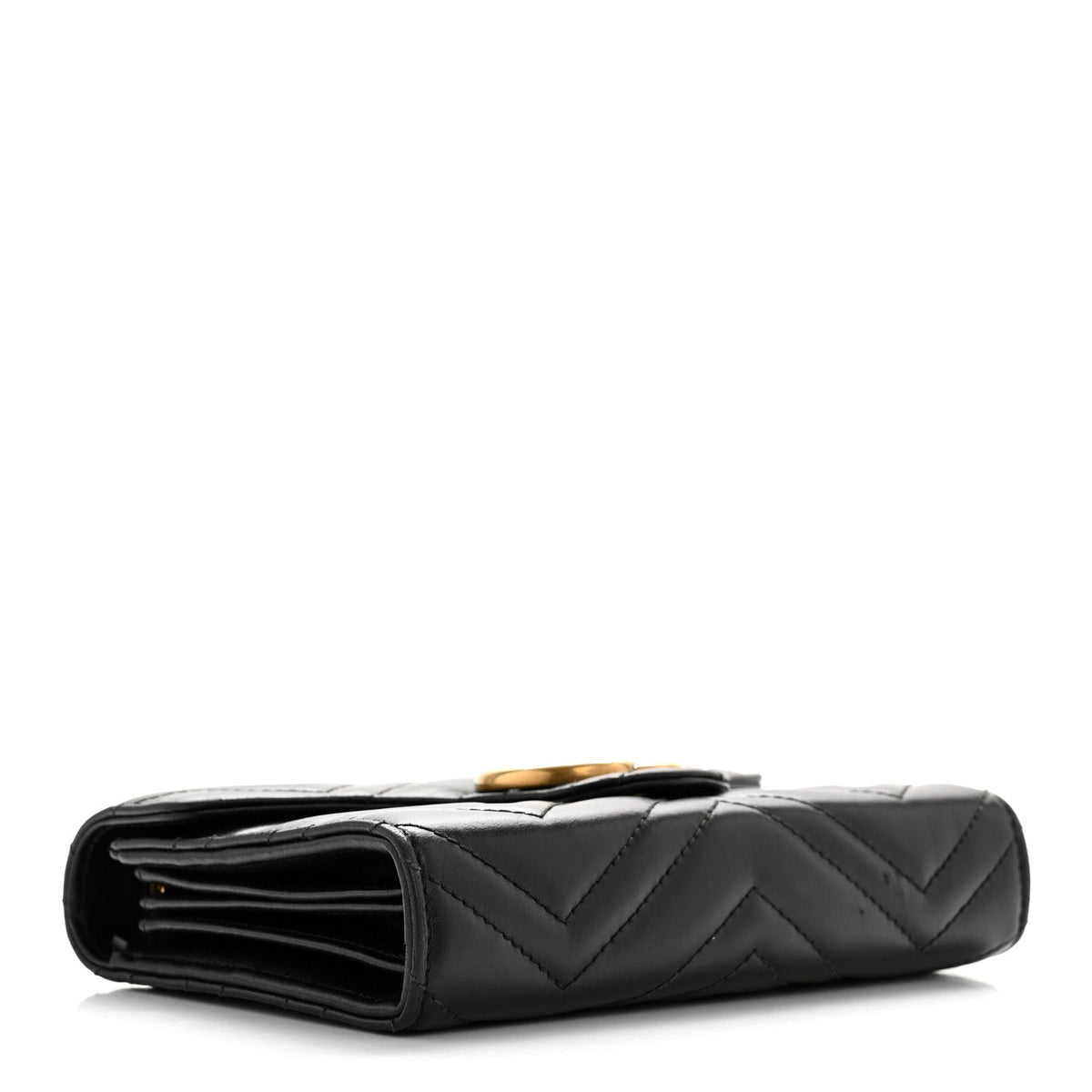 Calfskin Matelasse GG Marmont Chain Wallet Black