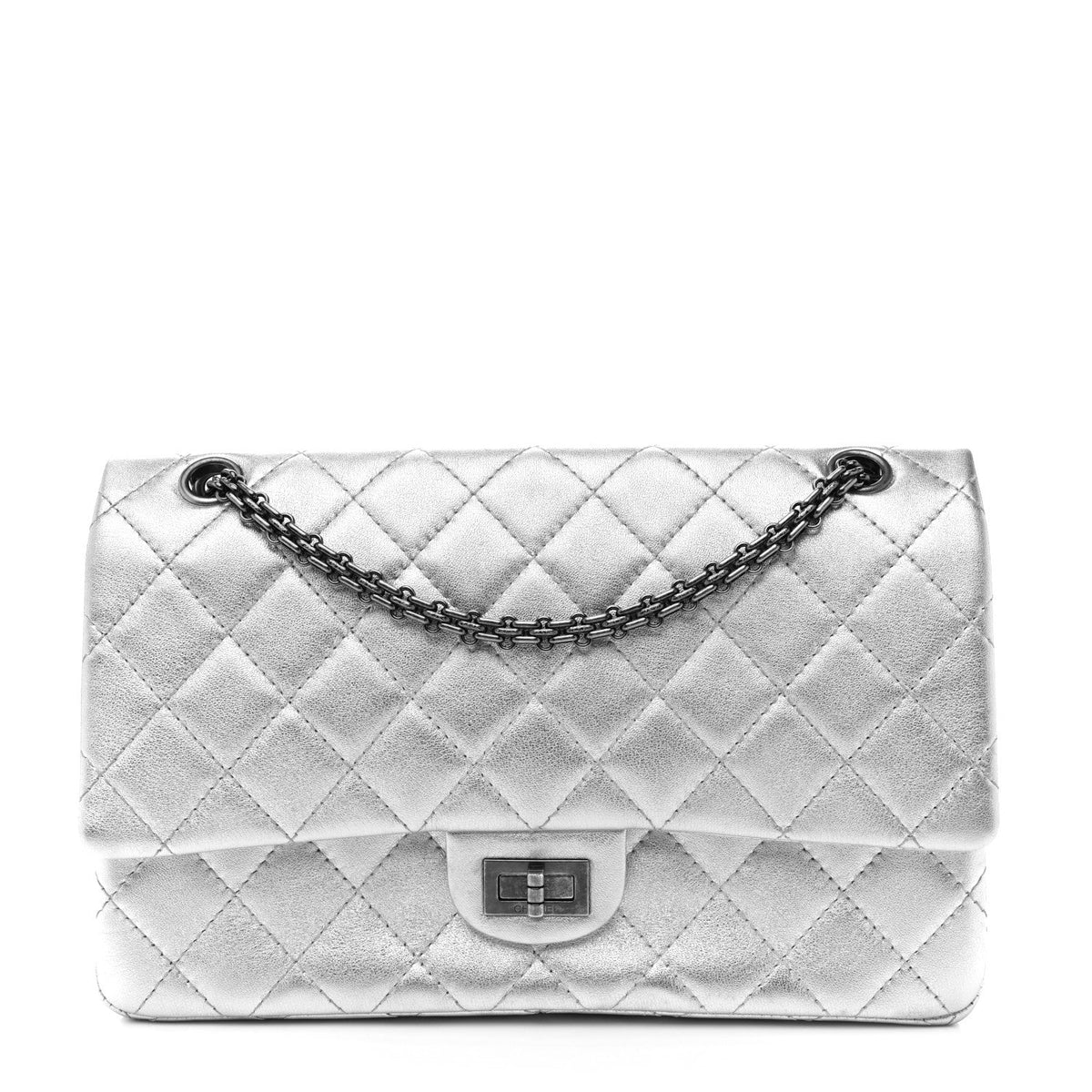 Metallic Lambskin Quilted 2.55 Reissue 226 Flap Silver