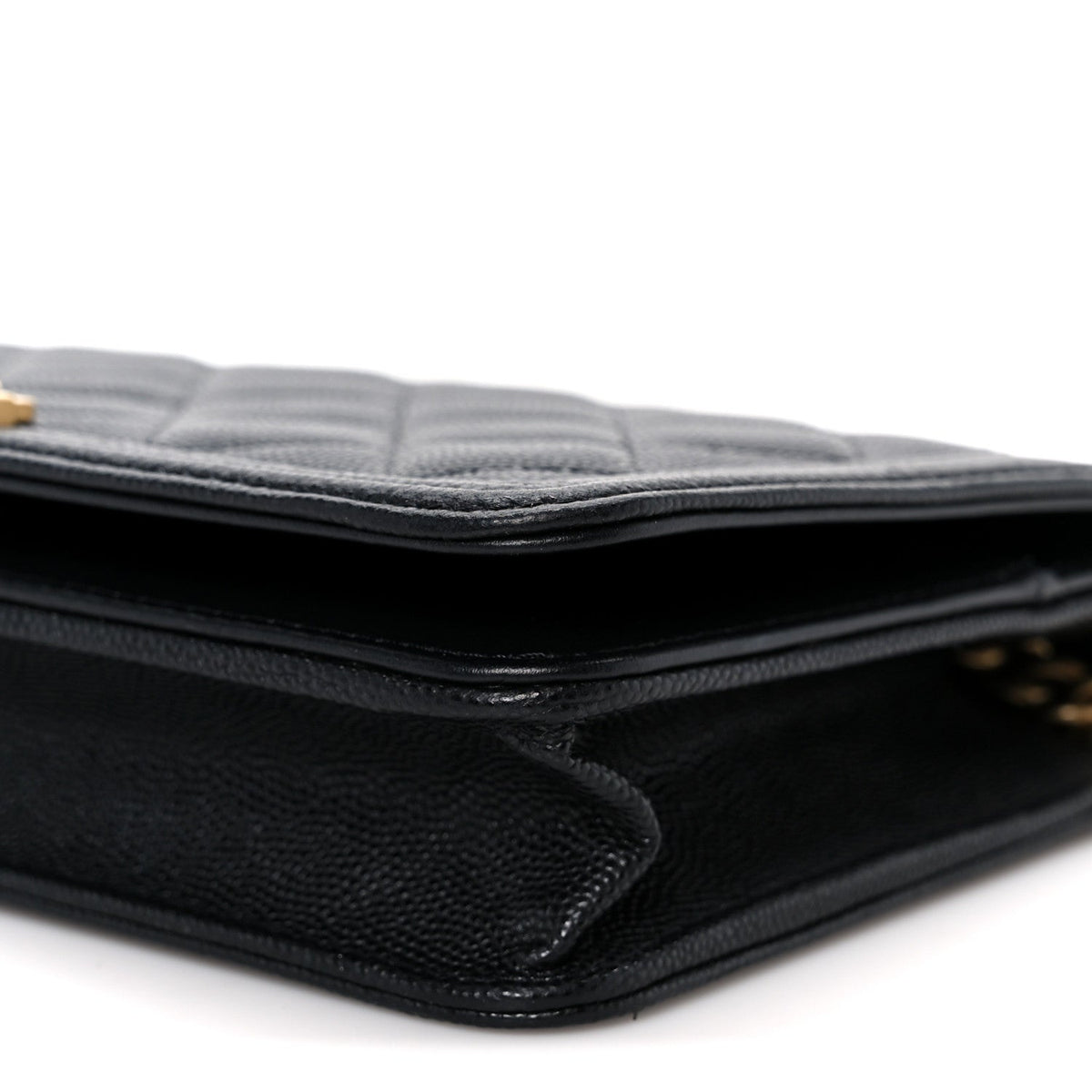 Caviar Quilted Boy Wallet On Chain WOC Black