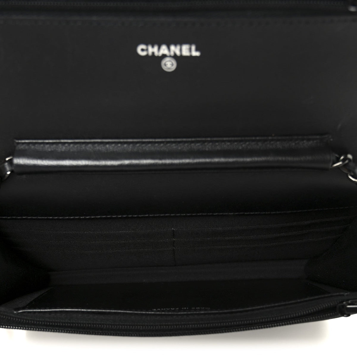 Lambskin Quilted Wallet On Chain WOC So Black
