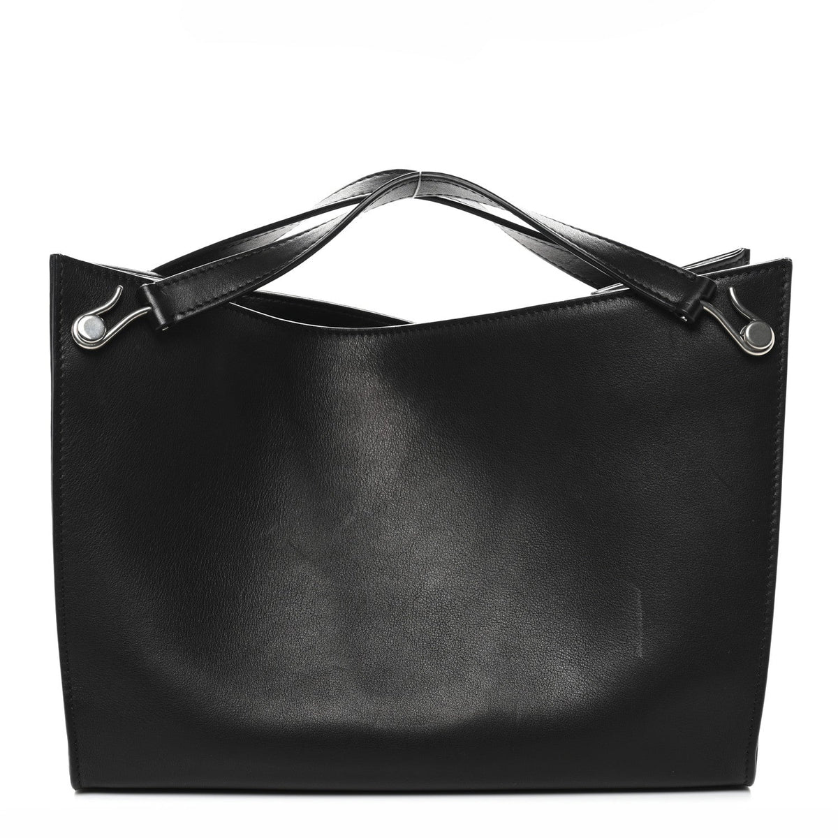 Polished Saddle Calfskin Small Alexia Bag Black