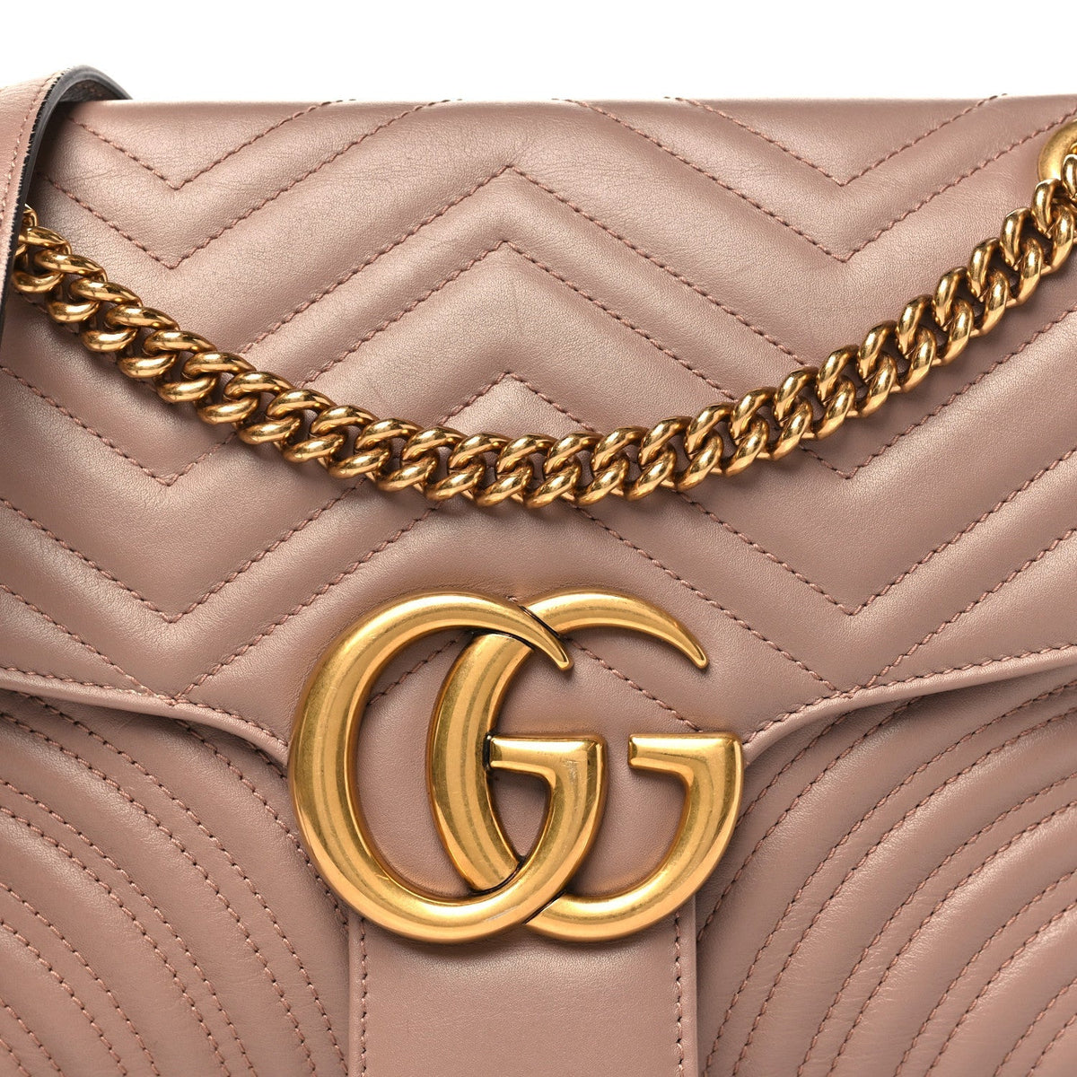 Calfskin Matelasse Medium GG Marmont Shoulder Bag Porcelain Rose