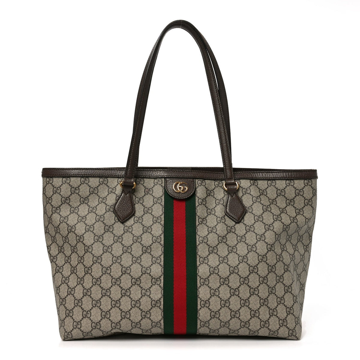 GG Supreme Monogram Medium Ophidia Shopping Tote Brown