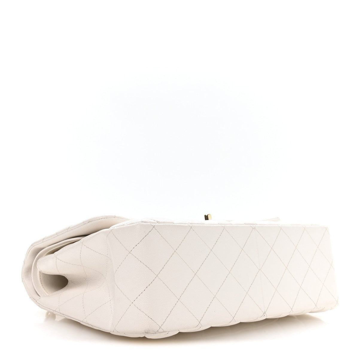 Caviar Quilted Jumbo Double Flap White