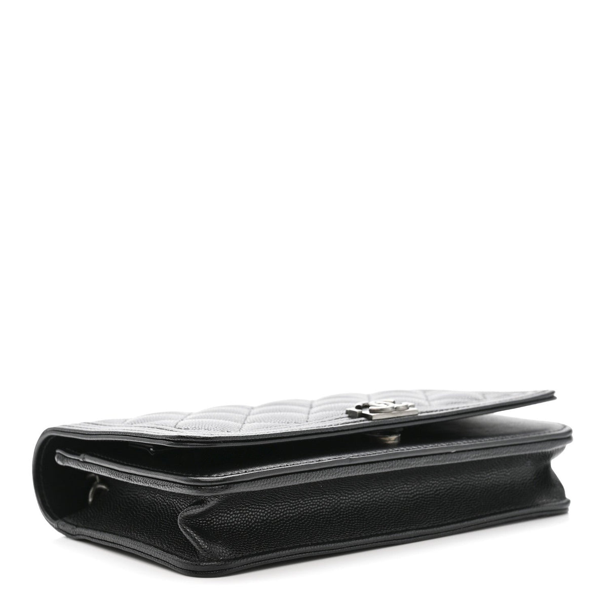 Caviar Quilted Boy Wallet On Chain WOC Black