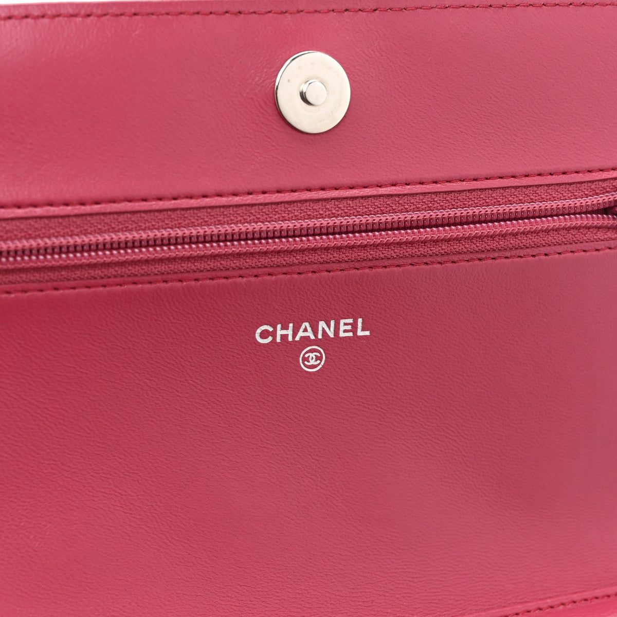 Lambskin Quilted Boy Wallet On Chain WOC Dark Fuchsia