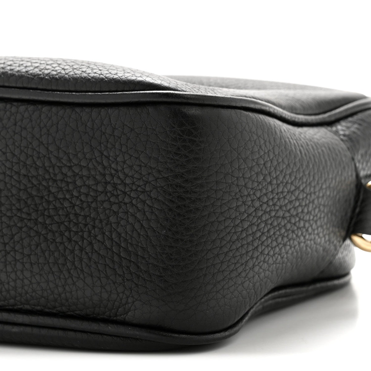 Pebbled Calfskin Small Soho Disco Bag Black