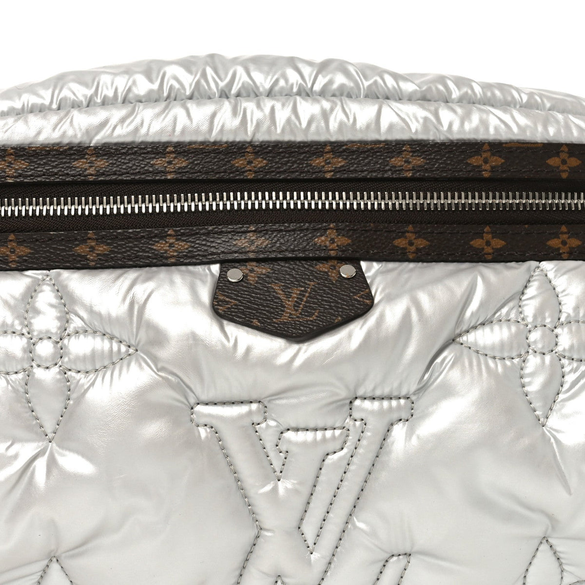 Econyl Monogram Pillow BumBag Silver