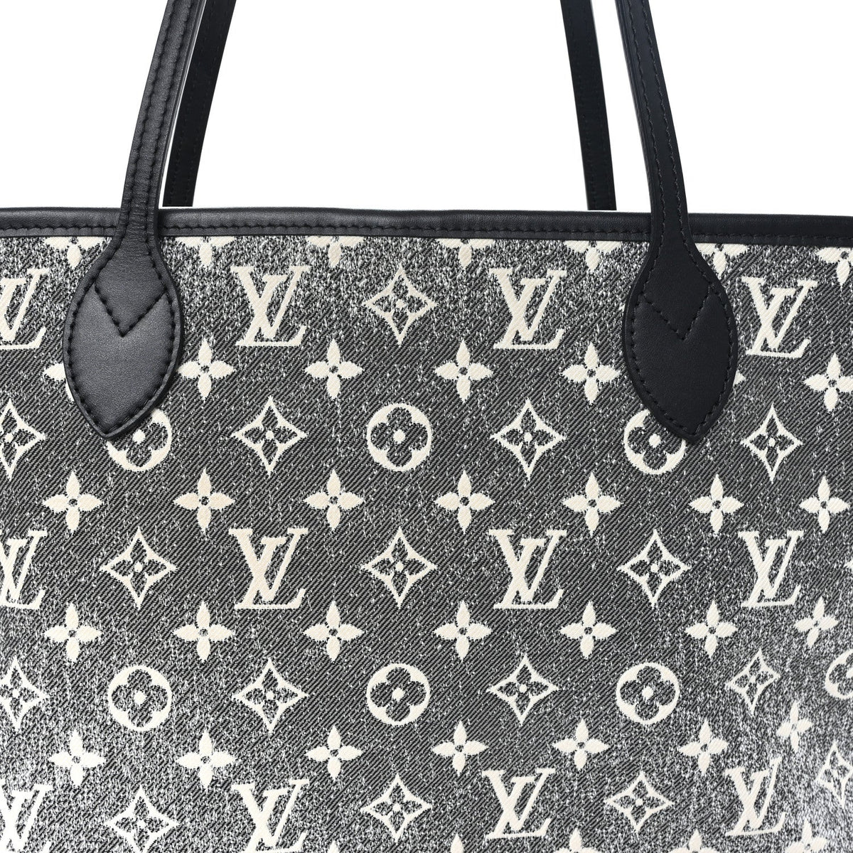 Denim Monogram Jacquard Neverfull MM Grey