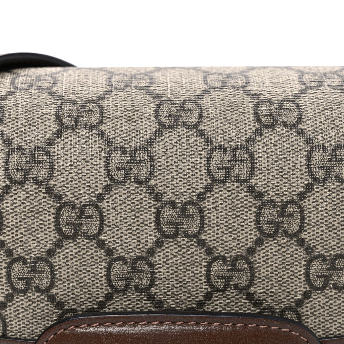 GG Supreme Monogram Horsebit 1955 Shoulder Bag Beige Brown Sugar