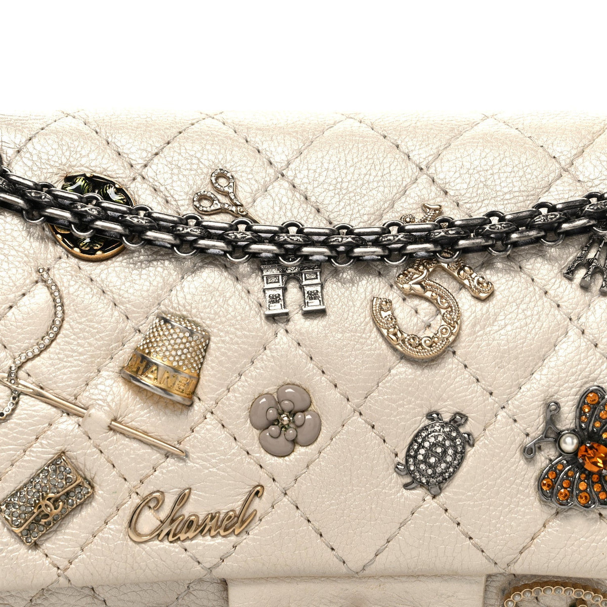 Aged Calfskin Lucky Charms 2.55 Reissue 225 Flap Ivory