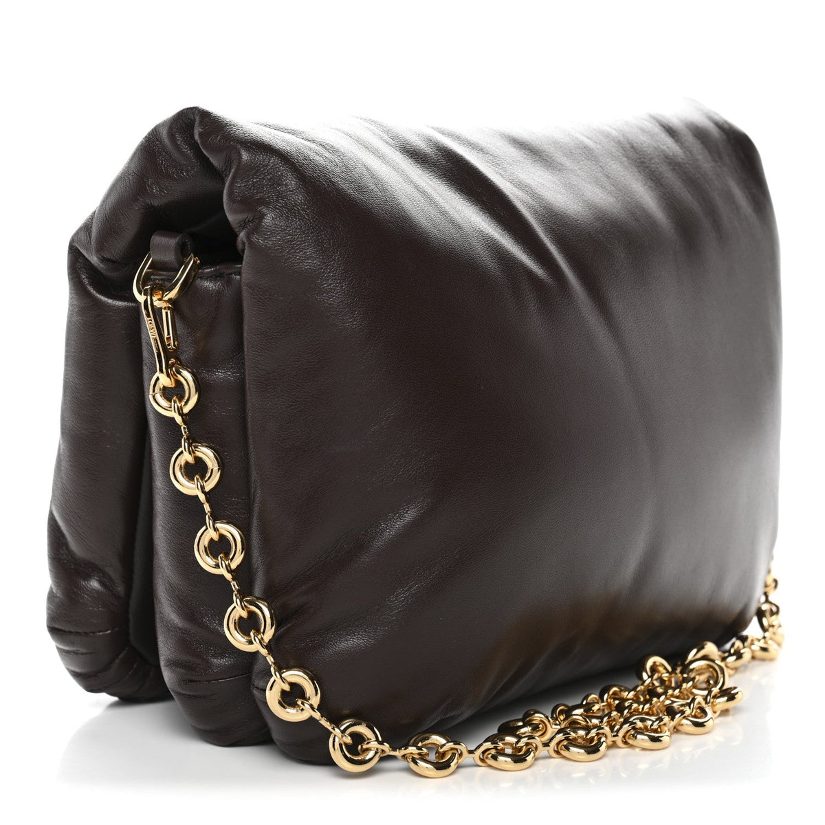 Lambskin Goya Puffer Bag Dark Chocolate