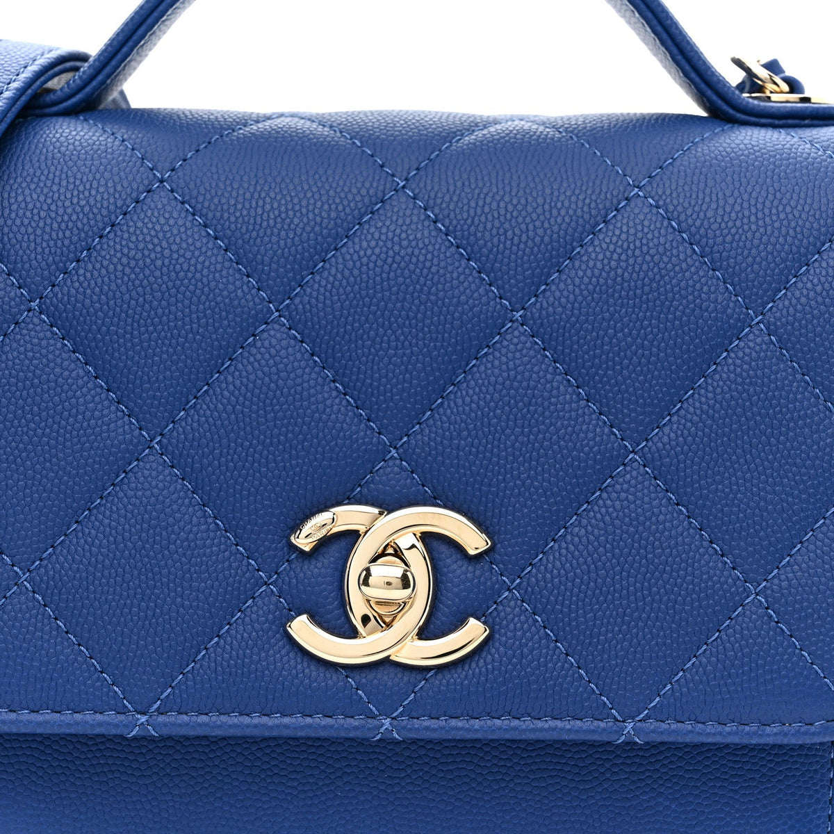 Caviar Quilted Small Business Affinity Flap Dark Blue