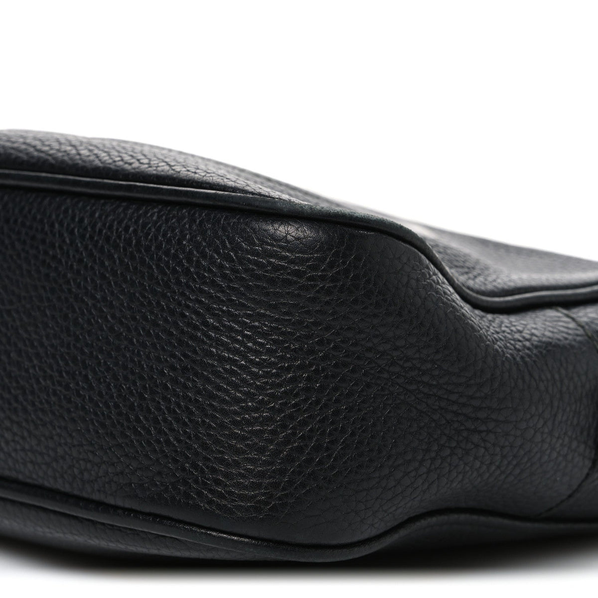 Pebbled Calfskin Small Soho Disco Bag Black