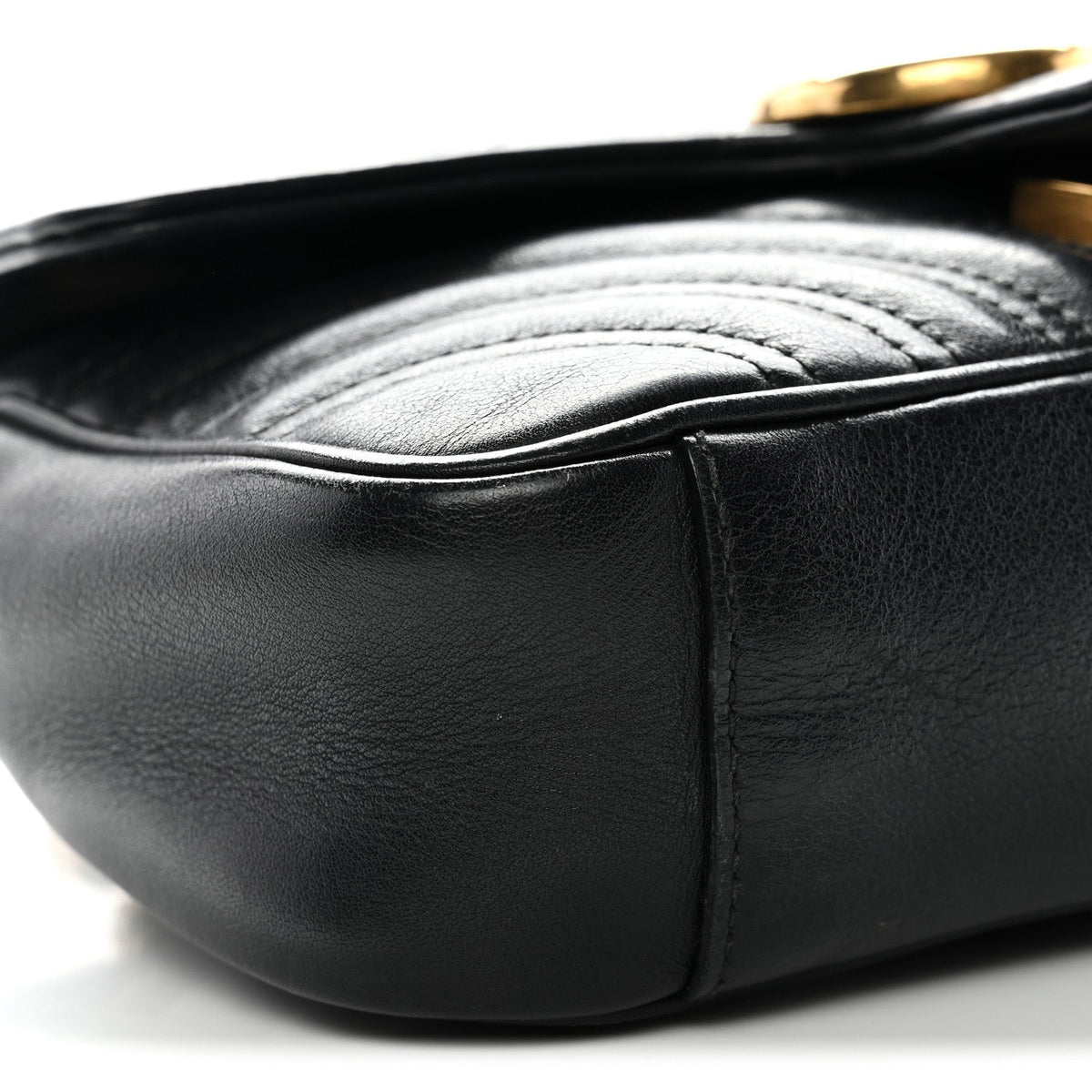 Calfskin Matelasse Mini GG Marmont Shoulder Bag Black