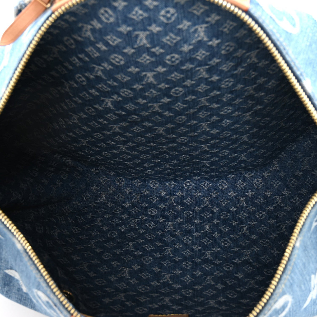 Denim Monogram New LV Remix Keepall Bandouliere 45 Blue