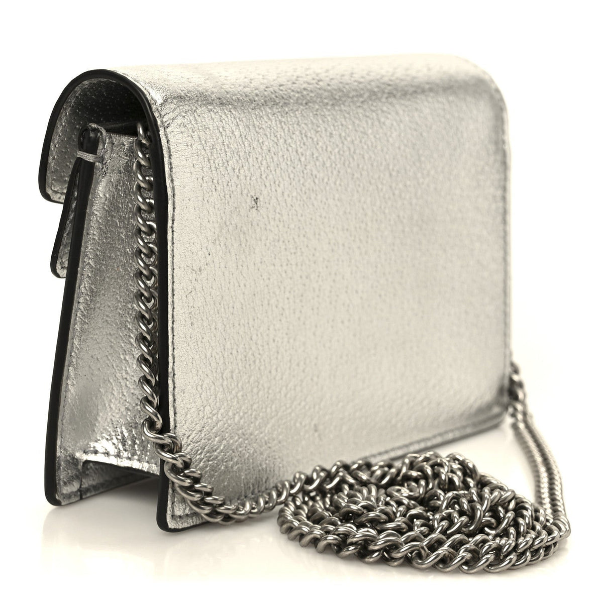 Metallic Calfskin Super Mini Dionysus Shoulder Bag Silver