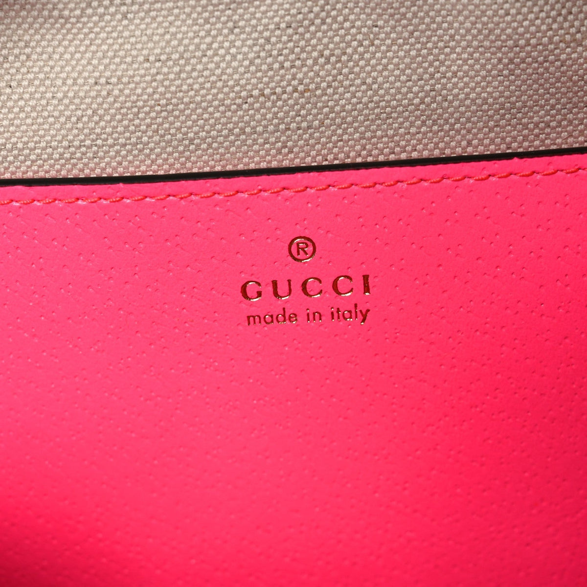 GG Supreme Monogram Textured Dollar Calfskin Web Ophidia Small Crossbody Bag Beige Ebony Fuchsia