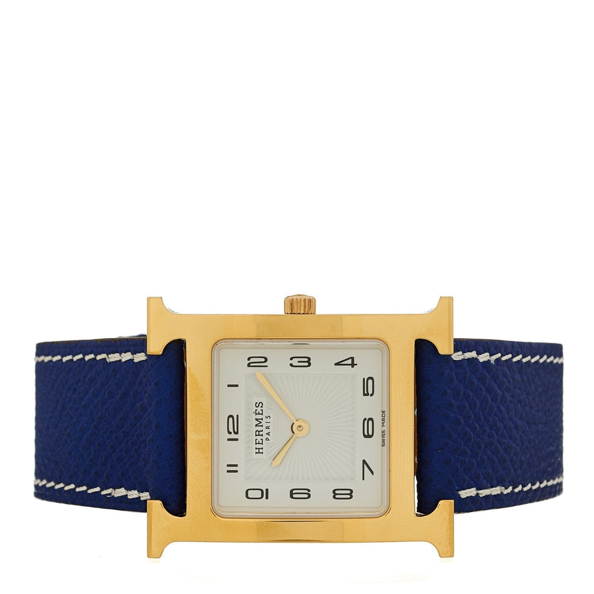 Stainless Steel Epsom 26mm Heure H Hour Quartz Watch Bleu Electrique