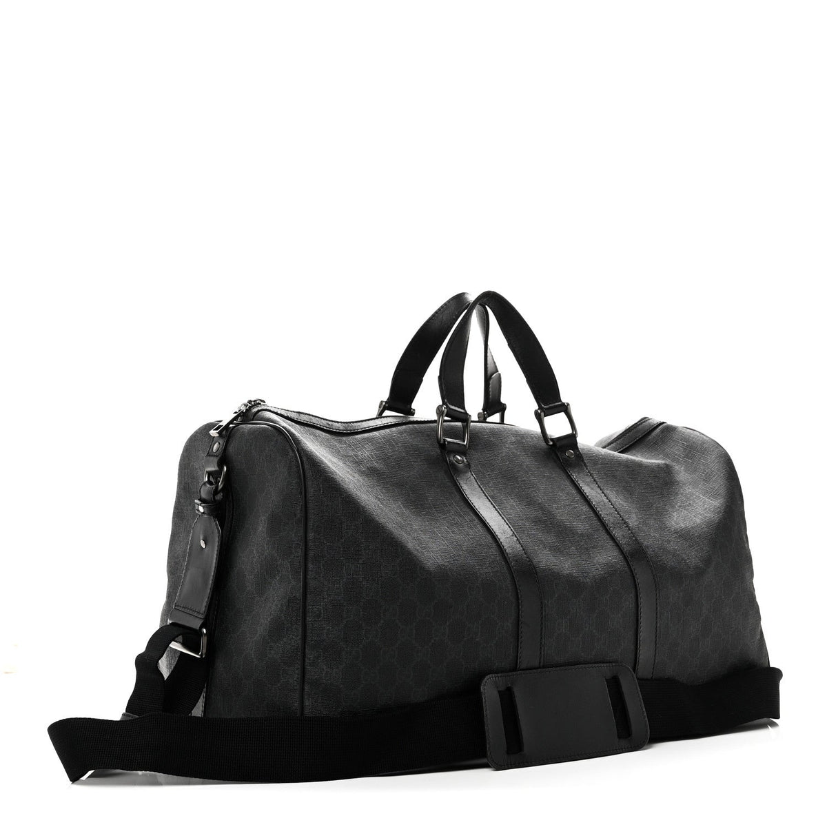 GG Supreme Monogram Medium Carry-On Duffle Bag Black Grey