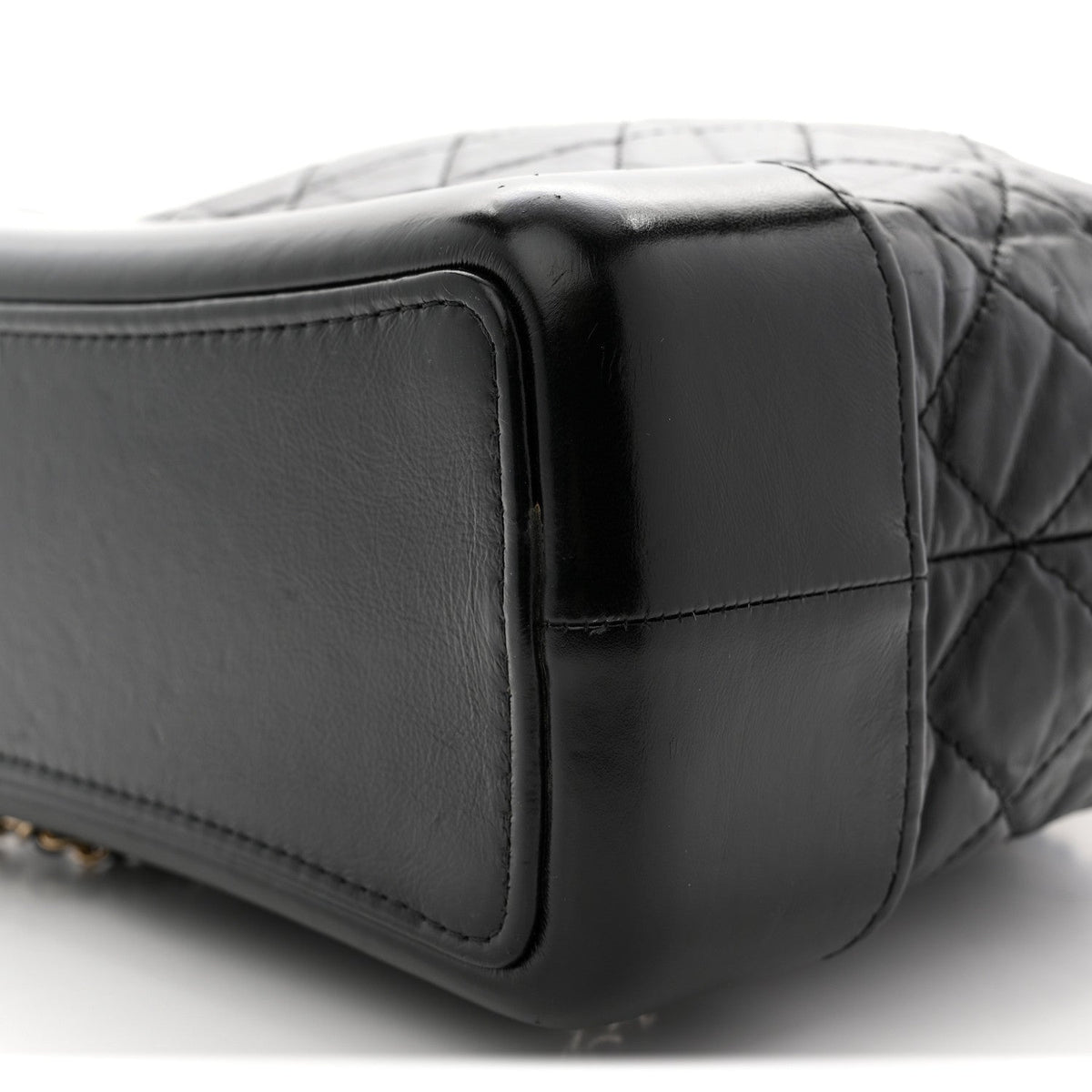 Aged Calfskin Quilted Small Gabrielle Backpack Black
