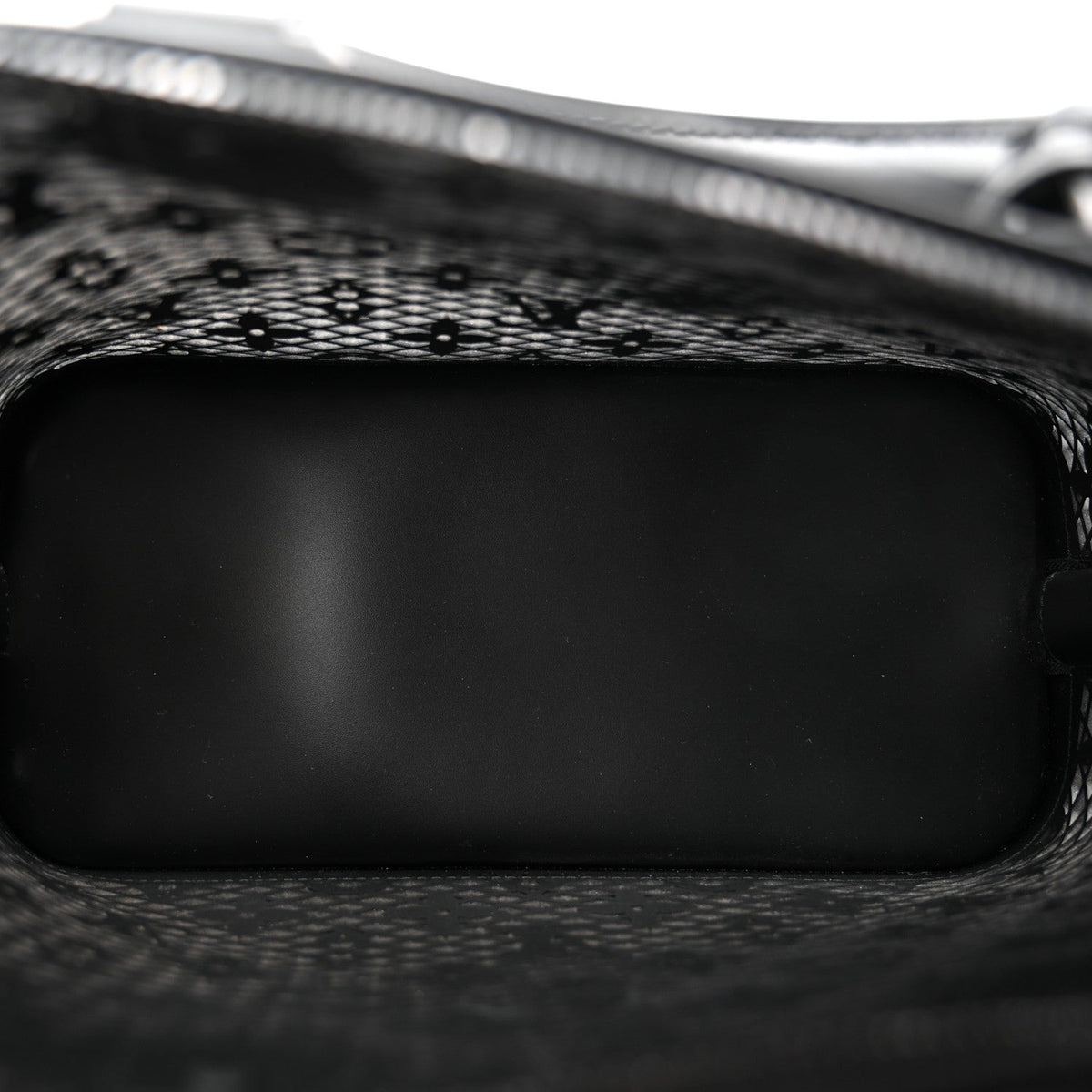 Patent Calfskin Laced Monogram Alma PM Black