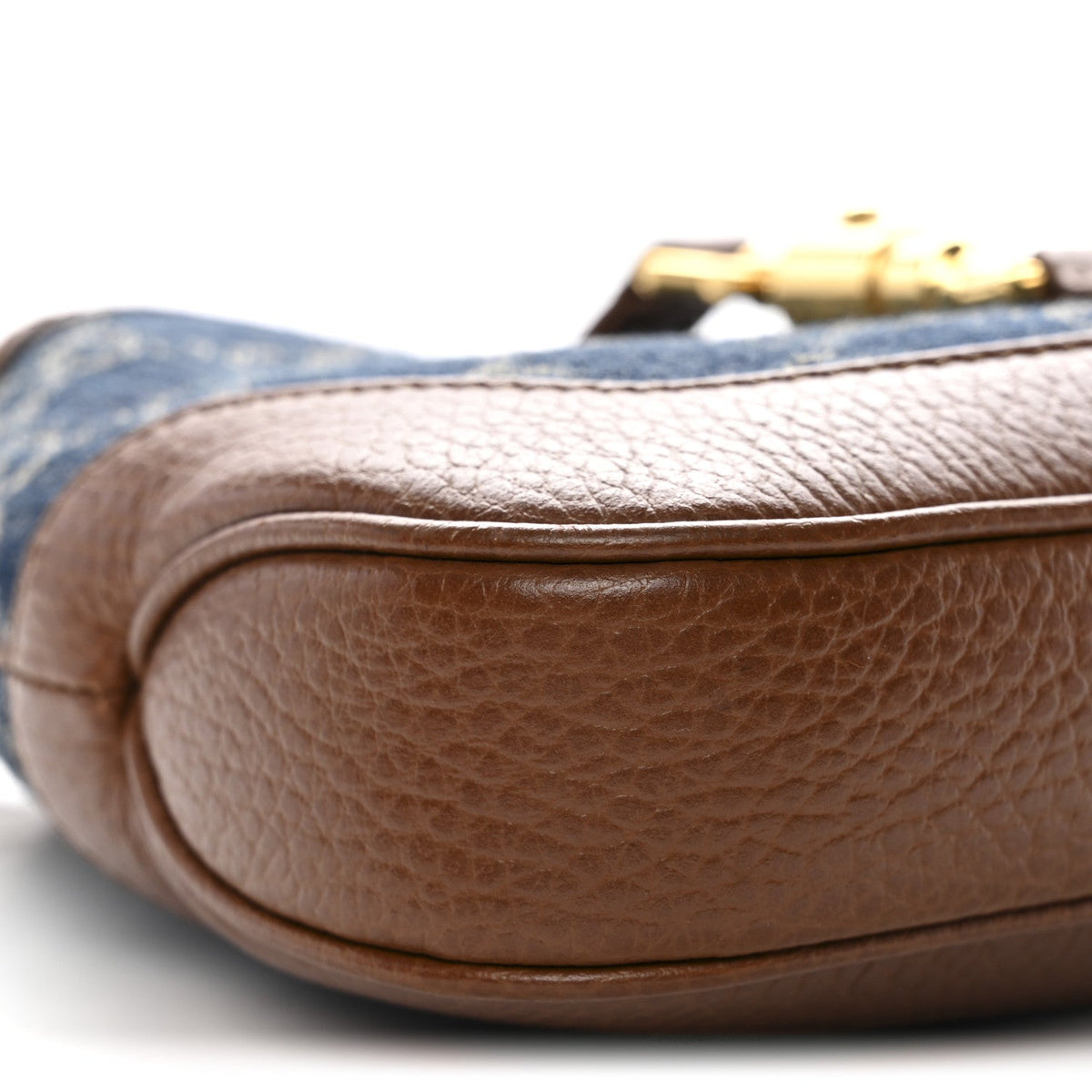 New Denim GG Monogram Calfskin Mini Jackie 1961 Hobo Blue Tea Cuir
