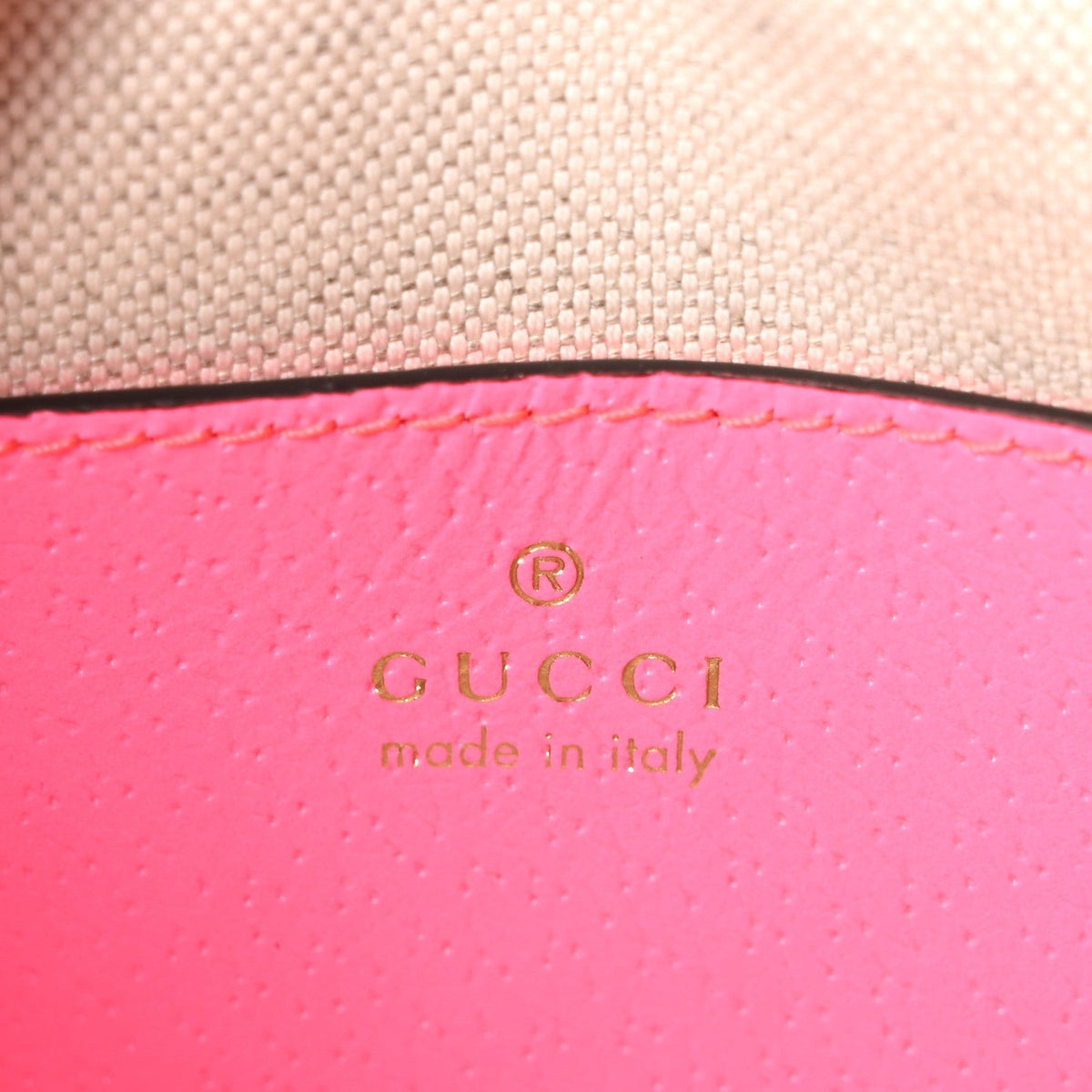 GG Supreme Monogram Textured Dollar Calfskin Web Ophidia Small Crossbody Bag Beige Ebony Fuchsia