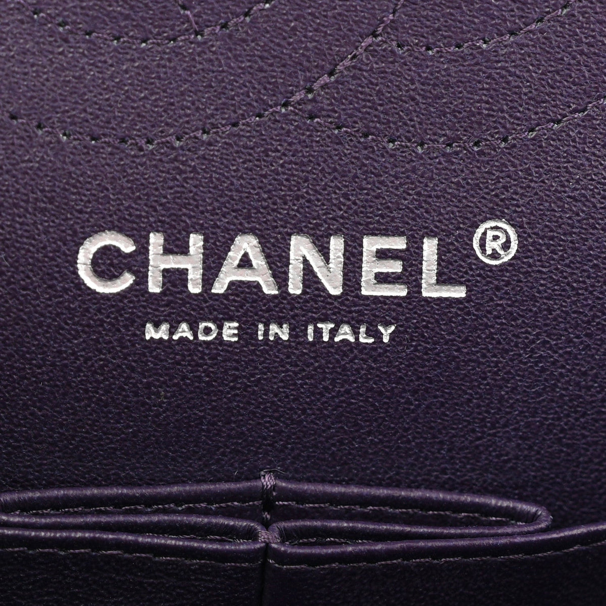 Aged Calfskin Quilted 2.55 Reissue Mini Flap Dark Purple