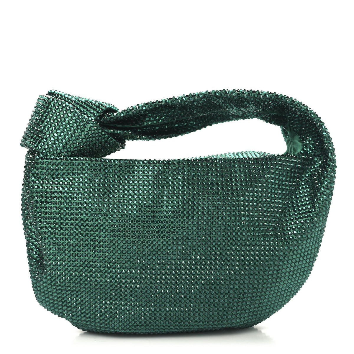 Crystal Embellished Satin Mini Hotfix Jodie Emerald